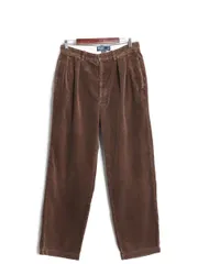 【お得なクーポン配布中!】 90s ポロ ラルフローレン 太畝 コーデュロイ パンツ 実寸 32 29 / オールド スラックス ストレート ツータック ヘビーウェイト トラウザー