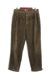 【お得なクーポン配布中!】 90s チャップス ラルフローレン 太畝 コーデュロイ パンツ メンズ 34 32 / オールド ポロ ツータック ストレート スラックス  裾ダブル 茶