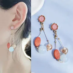 スウィングピアス ロング ドロップ フリンジ 揺れる ナチュラル ガーリー カラフル レディース アクセサリー お出かけ デート 女子会 パーティー プレゼント ギフト 送料無料 即購入OK 最短当日〜翌日発送