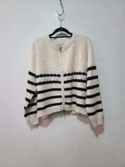 MAXZ ストライプ ニット ジップアップ