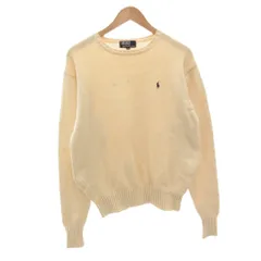 ポロ バイ ラルフローレン Polo by Ralph Lauren コットンニット セーター 170 アイボリー 長袖 ラウンドネック ポニー刺繍 /FF ■GY03