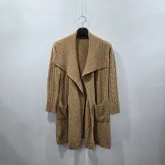 POLO RALPH LAUREN (ポロラルフローレン) ウィメンズ ノンボタン ケーブル カシミアブレンド ニット カーディガン ロング丈 XS