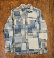 ポロラルフローレン インディゴ コットン パッチワークシャツ