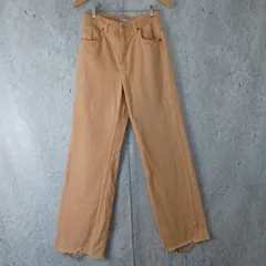 ZARA ザラ レディース ワイドレッグフルレングスカラーデニム オレンジ パンツ 〇□