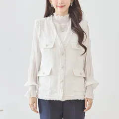 ツイードベスト【M〜L】ホワイト