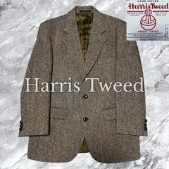 Harris Tweed ハリスツイード LONDON HOUSE ロンドンハウス テーラードジャケット ウール ツイード クルミボタン 胡桃 イギリス製 2B 総裏 サイドベンツ 開き見せ ベージュ系 サイズ38 M相当