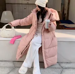 ダウンジャケット ロング丈 ピンク