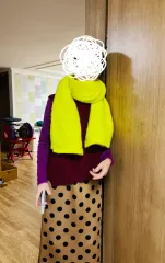 蛍光 レモン色 マフラー/ストール