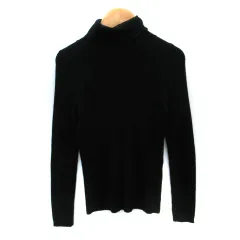 クミキョク 組曲 KUMIKYOKU ニット セーター 長袖 タートルネック リブ 2 黒 ブラック /SM12