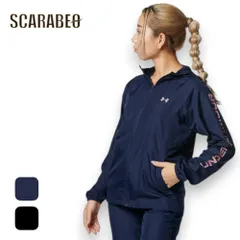 アンダーアーマー レディース ジャケット UA ワードマーク ウーブン フルジップ ジャケット 1378322 UNDER ARMOUR 撥水 ウィンドブレーカー トレーニング アウター ウォームアップ スポーツウェア 1378322 ネイビー MD