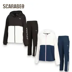 PUMA プーマ クロスウーブン パンツ レディース 525221 スポーツ トレーニング ランニング ヨガ フィットネス ボトムス 長ズボン ジャケットセット対応 525220-525221 ホワイト×ネイビー L