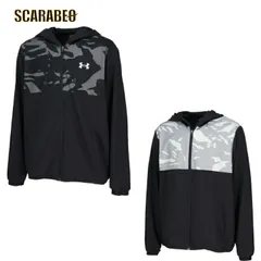 アンダーアーマー ジャケット メンズ UNDER ARMOUR UA ウーブン フルジップ フーディ ド STORM 撥水 トレーニング 練習 野球 6007975 Steel（035） XL