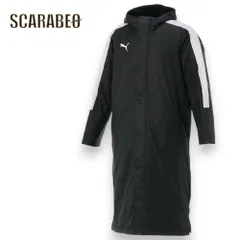 プーマ PUMA TT ESS PRO ロングボアコート ベンチコート メンズ レディース 防寒 アウター フルジップ ロング丈 ブラック ホワイト 654983 654983-01 M