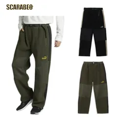 プーマ メンズ パンツ PUMA CORE HERITAGE ウィンターライズ フリース ONELINE ブラック ダークオリーブ トラックスーツ ジョガーパンツ リラックスフィット ドローコード 683591 ダークオリーブ XL