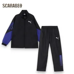 プーマ PUMA ジュニア キッズ 子供 ウインドブレーカー 上下セット 683616 683617 WINDCELL トレーニングウェア サッカー スポーツ 運動 会 学校 683616-683617 ブラック×ブルー 150