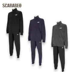 プーマ PUMA メンズ ジャージ 上下セット ESS ポリ スーツ  トレーニングウェア スポーツウェア セットアップ ブラック ネイビー グレー 吸汗速乾 リサイクル素材 687648 (01) PUMA Black L