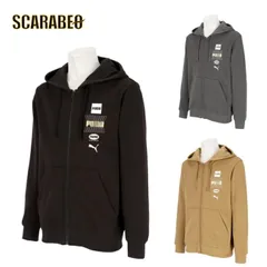 プーマ パーカー メンズ PUMA ESS LOGO LAB ホリデー フルジップ フーディ スウェット トレーニング 長袖 691097 ブラック グレー ハニーバター S-XXL 691097 PUMA Black（01） XL