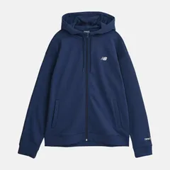 ニューバランス New Balance Double Knit Hoodie Jacket メンズ ダブルニット フーディ ジャケット スウェット パーカー 保温 リサイクルポリエステル NB NAVY AMJ53174-nny XL