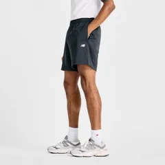 ニューバランス New Balance メンズ Knit Short 7inch AMS51207BK ブラック 黒 ショーツ ハーフパンツ トレーニング ランニング ジム NB Dry 吸汗速乾 ダブルニット ams51207-bk L