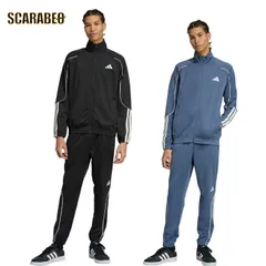 アディダス メンズ トラックスーツ 上下セット スリーストライプス ジャージ ウーブン セットアップ レギュラーフィット KLG53 ランニング トレーニング カジュアル adidas  klg53 Pインク/ホワイト (JX5529) L