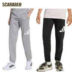 アディダス ジュニア スウェットロングパンツ KRJ87-JV9915 BL スウェットパンツ 綿混 リサイクル素材 レギュラーフィット krj87 Black/White (JD2090) 160