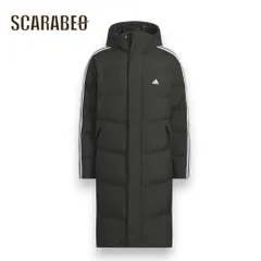 アディダス adidas メンズ ロングダウンコート マストハブ スリーストライプス KWX22 JG5958 ブラック フード付き 防寒 アウター ベンチコート ダウンジャケット kwx22 XL