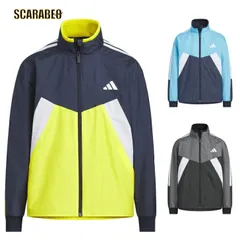 アディダス ジュニア キッズ ウインドジャケット マストハブ N3379 トラックトップ カラーブロック ルーズフィット 起毛トリコット ウーブン スポーツウェア 子供 adidas　n3379 KA1311：グレー×ブラック 140