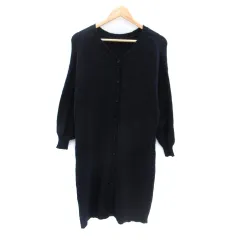 ナチュラルビューティーベーシック NATURAL BEAUTY BASIC ニットカーディガン ロング丈 Vネック M 紺 ネイビー /SM29