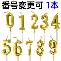 １本 番号選択【ゴールド ナンバーキャンドル】ケーキ ろうそく 誕生日 飾り ケーキトッパー 田中美月のバースデーケーキろうそく