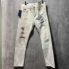 POLO RALPH LAUREN ロングパンツ ダメージ加工デニムパンツ ホワイト ポロラルフローレン 