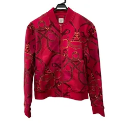 エルメス　HERMES　Eperon d´Or Bandana　ブルゾン　アウター　4H4223DC　コットン　レッド　36サイズ　レディースのサムネイル