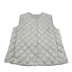 ◼︎ユニクロ ウォームパデッド キルティング ベスト XL オフホワイト 収納袋付 美品