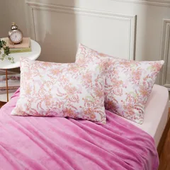 ｎｉｓｈｉｋａｗａ　西川 コットン１００％サテン ピローケース 同色２枚組 ピンク ブルー