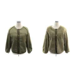 ケイビーエフ KBF アーバンリサーチ ブルゾンジャケット ボアジャケット ミドル丈 ノーカラー リバーシブル One カーキ /YK1