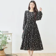 【2026新作】【M〜L】フラワープリントロングワンピース(N82-459)