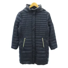 グリッツァーン Glitzern 美品 ダウンコート フード ジップアップ ロング丈 L 紺 ネイビー 0117