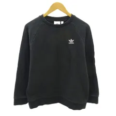 アディダス adidas スウェット トレーナー トレフォイル ロゴ 刺繍 長袖 L 黒 ブラック DV1600 0121