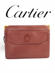 カルティエ Cartier マストラインレザークラッチバッグボルドー バッグ セカンドバッグ