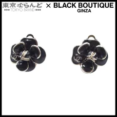 シャネル CHANEL イヤリング シルバー ブラック メタル カメリア ココマーク コスチュームジュエリー 08P レディース 001014001