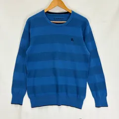 Burberry BLACK LABEL ワンポイント ボーダー コットンセーター サイズ3 D1N27⁻626⁻24 毛羽FADE 08012404 01