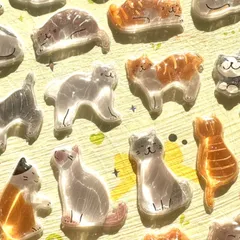 【ねこ】nekoninシリーズ ぷくぷくシール ボンボンドロップシール うるちゅるシール おはじきシール おしりシール 肉球シール キラキラ 宝石  立体シール 3Dシール