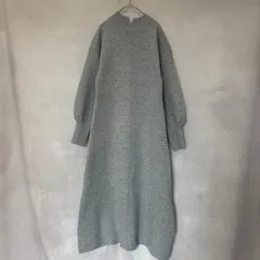 NATURAL BEAUTY BASIC ナチュラルビューティーベーシック ハイネック接結ニットワンピース グレー ブラック M レディース USED