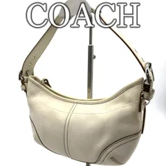 コーチ COACH ホーボーショルダーバッグ 三日月シルエット レザー ホワイト アイボリー ワンショルダー 肩掛け オールドコーチ Y2K 2000s ミニマル カジュアル
