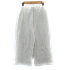 ザラ ZARA ワイドパンツ ロング丈 リブ S 白 ホワイト /SM22
