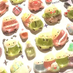 【インコ】nekoninシリーズ ぷくぷくシール ボンボンドロップシール うるちゅるシール おはじきシール おしりシール 肉球シール キラキラ 宝石  立体シール 3Dシール