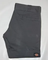 送料無料! USED Dickies ディッキーズ ワークパンツ スキニーストレート GREY 実寸W32　WP-13