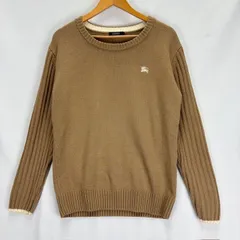 Burberry BLACK LABEL ラウンドカラー ワンポイント 切替セーター サイズ3 D1N83-415-44 08012406 01