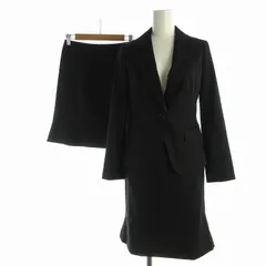 ジュエルチェンジズ Jewel Changes アローズ スーツ フォーマル セットアップ 上下 3点セット ひざ丈 スカート ジャケット 1B ストライプ 34 XS 黒 ブラック /EA