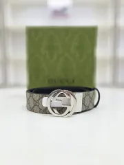 グッチ インターロッキング Gバックル リバーシブルベルト 24年 473030