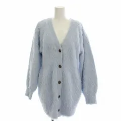 グリーンレーベルリラクシング ユナイテッドアローズ green label relaxing シャギーチュニックカーディガン 水色 3628-105-0880 /RE